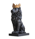BLACK LION CROWN STATUE DECORATION