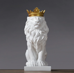 WHITE LION CROWN STATUE