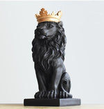 BLACK LION CROWN STATUE DECORATION