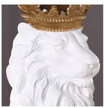 WHITE LION CROWN STATUE