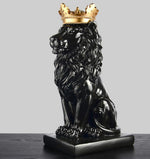 BLACK LION CROWN STATUE DECORATION